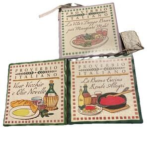 The Cortopassi Family Hand Painted Italy Ceramic Tiles Wall Décor Art Set of 3
